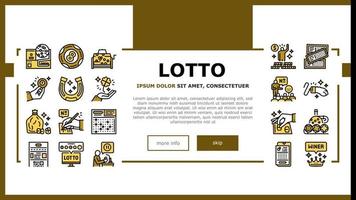 Lotto Glücksspiel Landung Header Vektor