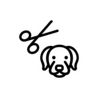 hund trimning ikon vektor disposition illustration