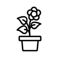 Blume im Topf Symbol Vektor Umriss Illustration