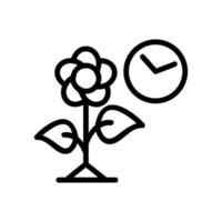 warten auf pflanze blumenwachstum symbol vektor umriss illustration