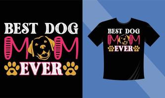bästa hundmamma någonsin t-shirt design hund, paw vektor t-shirt design, typografi t-shirt design mall vektor