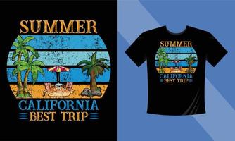sommar Kalifornien bästa resa t-shirt vektorillustration på temat Kalifornien. grunge bakgrund. typografi, t-shirt grafik, tryck, affisch, banderoll, flygblad, vykort vektor