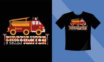 Beste Feuerwehrmann-T-Shirt-Design-Vektorvorlage - Feuerwehrmann-Vektor-T-Shirt-Design mit der amerikanischen Flagge vektor