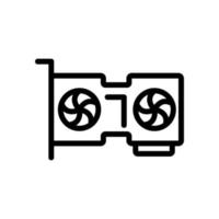 Kryptowährung Videokarte Symbol Vektor Umriss Illustration