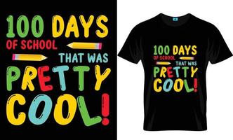 100 Tage Schul-T-Shirt-Design vektor