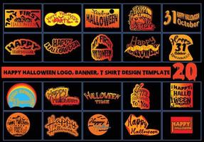 Happy Halloween-Logo, Banner, T-Shirt-Design-Vorlage vektor