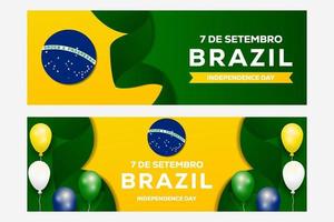 stellen sie die horizontale fahnenillustration des brasilien-unabhängigkeitstags ein