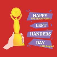 internationale Linkshänder-Tag-Vektor-Illustration-Grußkarte vektor
