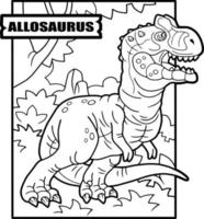 prähistorischer dinosaurier, malbuch, umrissillustration vektor
