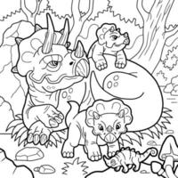 Cartoon prähistorische Dinosaurier Malbuch vektor