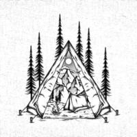 camping tält berg illustration vektor