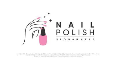 nagellack eller nagelstudio logotyp design för skönhetssalong med modern koncept premium vektor