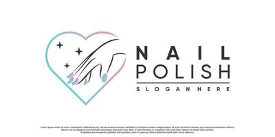 nagellack oder nagelstudio-logo-design für schönheitssalon mit modernem konzept premium-vektor vektor