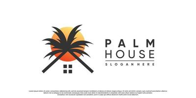 Palmenhaus-Logo-Designvorlage mit kreativem Konzept-Premium-Vektor vektor