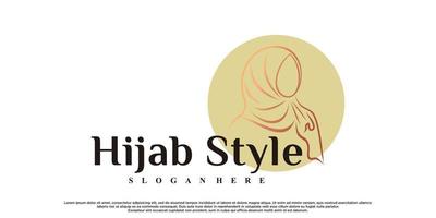 Schönheits-Hijab-Logo für muslimische Frau mit kreativem Element-Premium-Vektor vektor