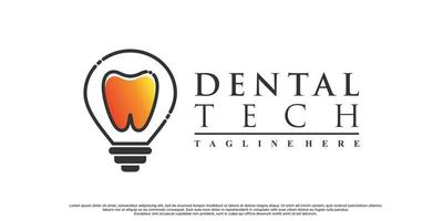 Dental-Logo-Design-Technologie mit kreativem Konzept-Premium-Vektor vektor