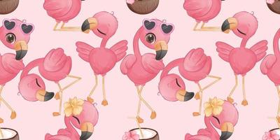 sommar flamingo seamless mönster vektor