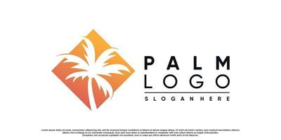 palmträd eller palm logotyp design med kreativa koncept premium vektor