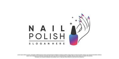 nagellack oder nagelstudio-logo-design für schönheitssalon mit modernem konzept premium-vektor vektor