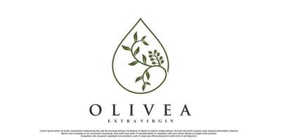 olivolja logotyp design med modern koncept premium vektor