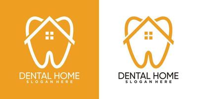 Dental Home-Logo-Design mit Linienkunststil vektor