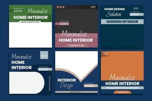 home interior social media vorlage webbanner vektor