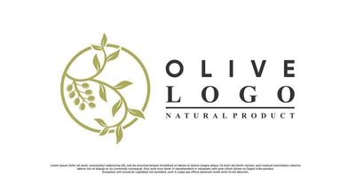 olivolja logotyp design med modern koncept premium vektor