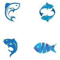 Fisch abstrakte Icon-Design-Logo-Vorlage, kreatives Vektorsymbol des Angelvereins oder Online-Shop. vektor