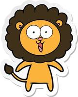 Aufkleber eines fröhlichen Cartoon-Löwen vektor