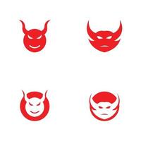 djävulens logotyp med vingar och horn med vektordesignkoncept. vektor