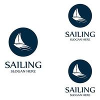 segelbåt logotyp mall vektor