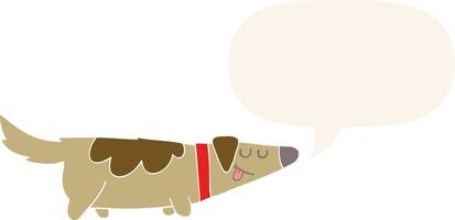 Cartoon-Hund und Sprechblase im Retro-Stil vektor