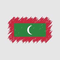 Malediven Flaggenpinsel. Nationalflagge vektor