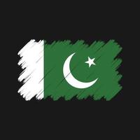 pakistanska flaggan penseldrag. National flagga vektor