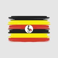 Uganda-Flagge-Pinsel-Vektor. Nationalflagge vektor