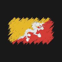 bhutan flagga borste. National flagga vektor