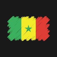 senegalska flaggan penseldrag. National flagga vektor