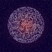 Disco-Party abstrakter Kugelball auf nahtlosem Hintergrund im trendigen Stil transparente Glühen-Neonlichteffekt-Vektorillustration vektor