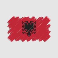 Albaniens flagga penseldrag. National flagga vektor