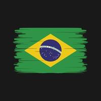 Brasilien flagga borste vektor. National flagga vektor