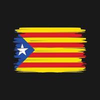 Pinselvektor mit Katalonien-Flagge. Nationalflagge vektor