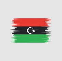 Libyen-Flagge-Pinsel-Vektor. Nationalflagge vektor