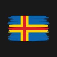 ålandsöarna flagga borste vektor. National flagga vektor