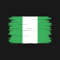 Pinselvektor mit nigerianischer Flagge. Nationalflagge vektor