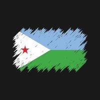 djibouti flaggborste. National flagga vektor