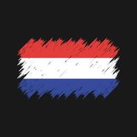 nederländska flaggan borste. National flagga vektor