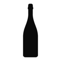Flaschenchampagner-Vektorsymbol isoliert auf weiß vektor