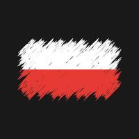 polska flaggan borste. National flagga vektor