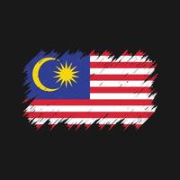 Bürste der malaysischen Flagge. Nationalflagge vektor