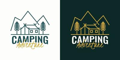 camping äventyr logotyp illsutartion malldesign vektor